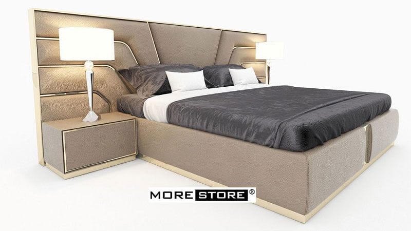 Mẫu giường ngủ gỗ công nghiệp cao cấp được đóng tại xưởng gỗ MoreHome- MHG 00011